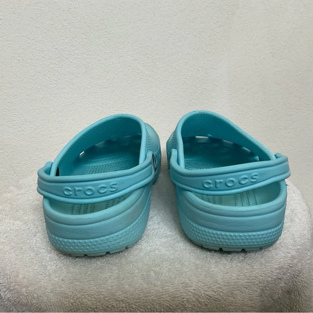 Crocs Classic Water Clog Light Blue Rubber Shoe Size 5 Kids Summer Pool Beach
